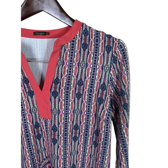 J. McLaughlin‎ Women's Size Medium Catalina Cloth 3/4 Sleeve Top Tunic - Picture 3 of 8